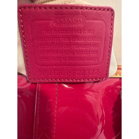 Coach Peyton Signature C Embossed Patent Leather Satchel Shoulder Bag - Picture 7 of 11